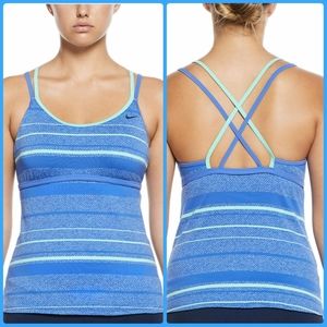 NWOT Nike Tankini Striped Swim/Athletic Top
